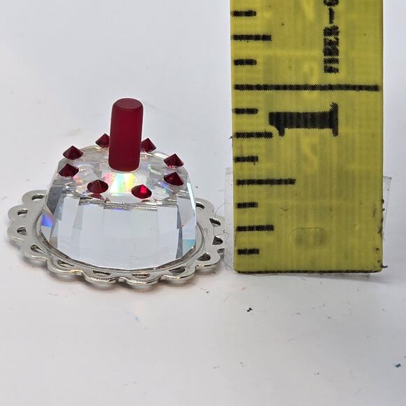 Swarovski Crystal Birthday Cake Rhodium Tray No Box Missing Flame 296555 - Picture 7 of 7